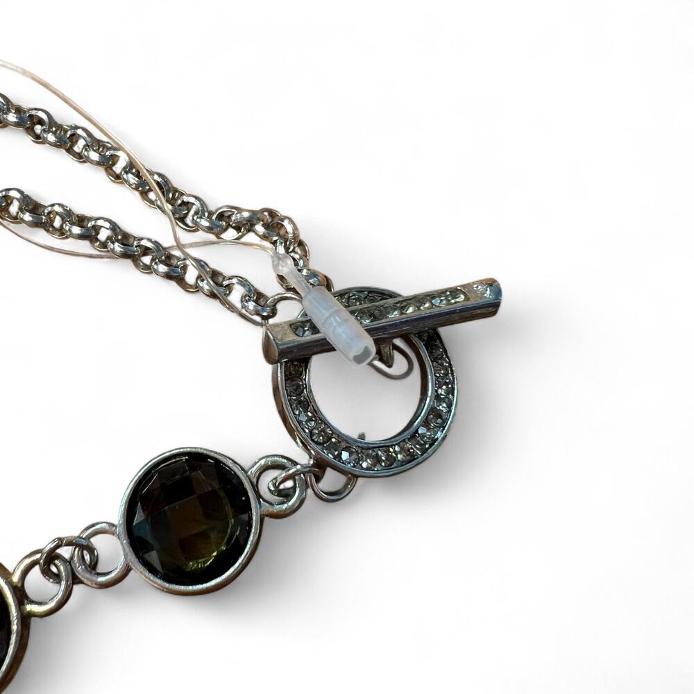 Sterling Silver Brown Gemstone Drop Necklace - Picture 4 of 7